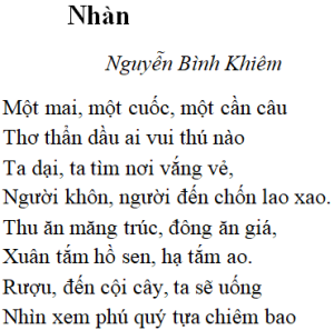 Bài Thơ Nhàn: Thể Thơ Thất Ngôn Bát Cú Đường Luật Biến Thể