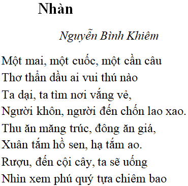 Bài Thơ Nhàn: Thể Thơ Thất Ngôn Bát Cú Đường Luật Biến Thể