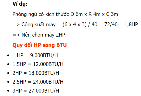 Cách Tính Công Suất Máy Lạnh Theo Thể Tích Phòng Chính Xác Nhất