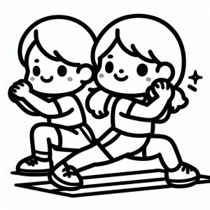 Tranh Tô Màu Bé Tập Thể Dục Sáng: Khởi Đầu Ngày Mới Năng Động