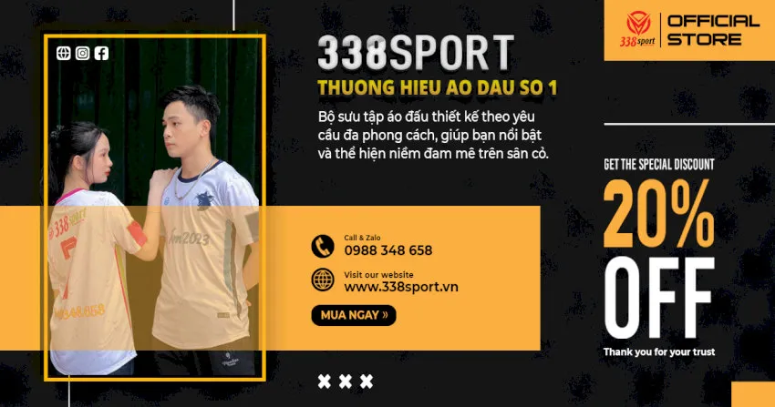 338Sport cung cấp dịch vụ áo đấu thiết kế theo yêu cầu
