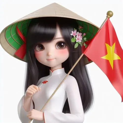Tranh chibi dễ thương tỏa hiệu ứng lấp lánh quanh ngôi sao năm cánh rực sắc