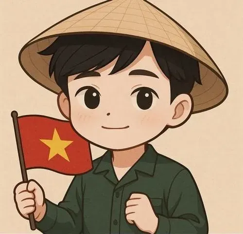 Ảnh chibi cổ vũ bóng đá Việt Nam tay giơ cao thể hiện cổ vũ