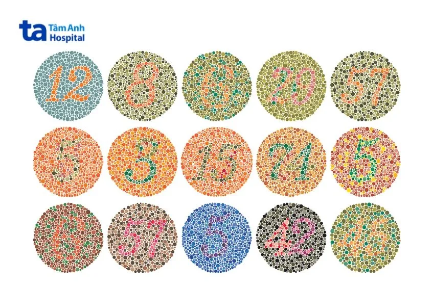 Bảng kiểm tra sắc giác giúp phát hiện tình trạng mù màu.