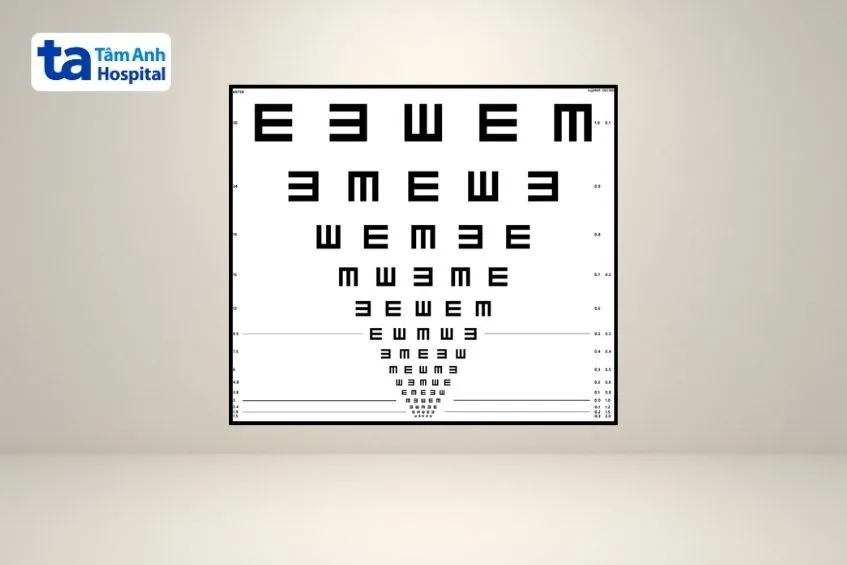 Bảng LogMAR hiện đại với độ chính xác cao trong nghiên cứu khúc xạ.