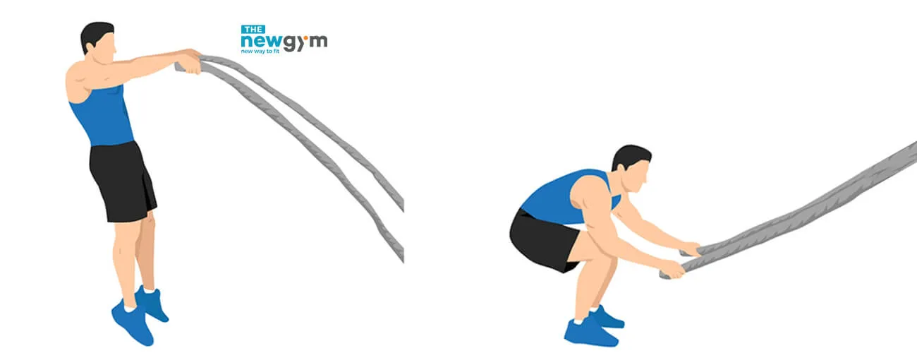 Battlerope slams tăng cường sức bền và đốt mỡ cho người mới tập gym