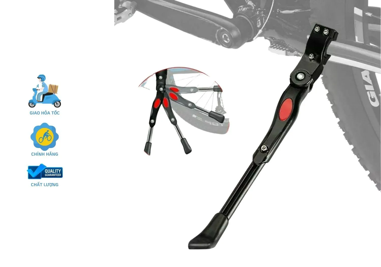 Chân chống xe đạp 1 điểm 700c mang lại sự tiện lợi khi bạn dựng xe