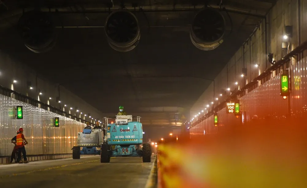 Hệ thống an toàn hiện đại tại hầm Thủ Thiêm.