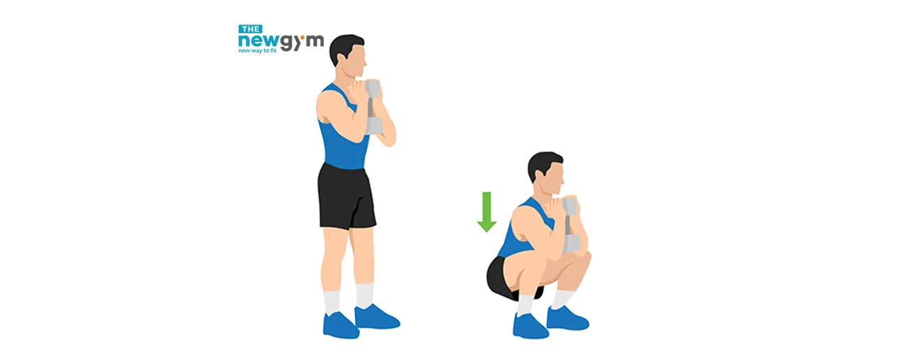 Dumbbell goblet squat xây dựng nền tảng chân cho người mới tập gym