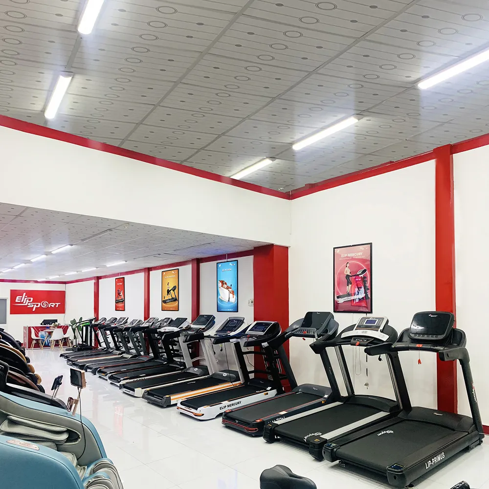 Không gian showroom Elipsport với máy chạy bộ được trưng bày theo phân khúc