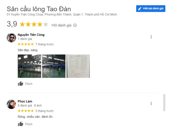 Những đánh giá tích cực từ người chơi cầu lông