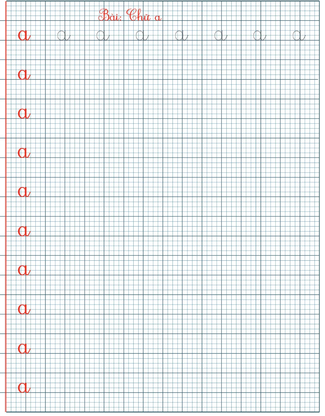 Hình minh họa tập viết chữ thường