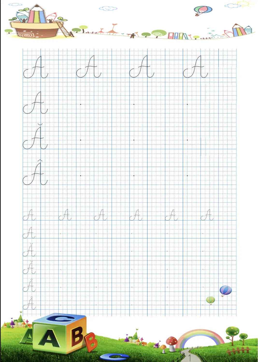 Hình minh họa tập viết chữ hoa