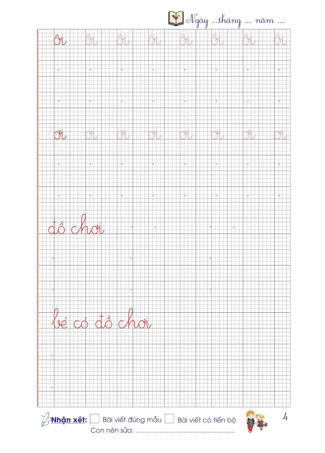 Hình minh họa tập viết câu ngắn