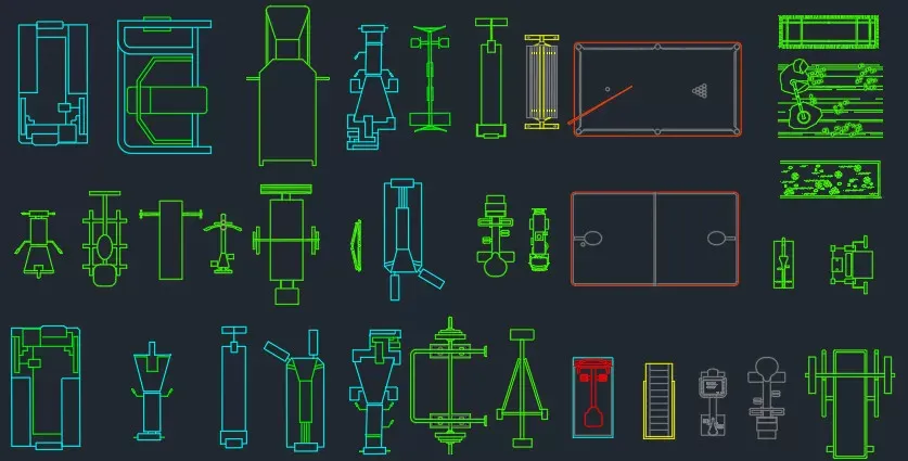 thư viện Cad phòng Gym - TOPDESIGN - 2